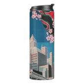 Japan Tokio Vintages japanisches Reiseplakat Thermosbecher (Nach links gedreht)