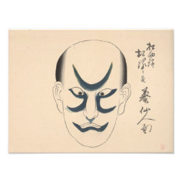 Japan - Traditionelle Kabuki - blau - Fotodruck