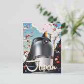 Japan Train Vintage Reiseplakat. Postkarte (Stehend Vorderseite)