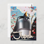 Japan Train Vintage Reiseplakat. Postkarte (Vorne/Hinten)