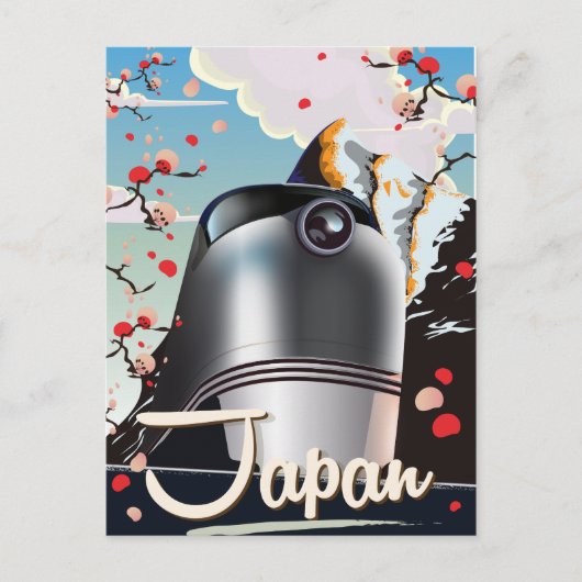Japan Train Vintage Reiseplakat. Postkarte (Vorderseite)