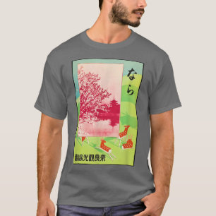 Japan Travel Poster - Kirschblüten - Sika Deer T-Shirt