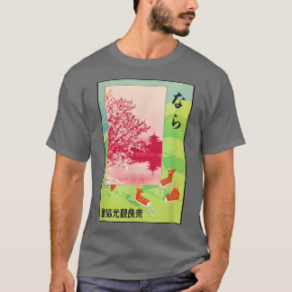 Japan Travel Poster - Kirschblüten - Sika Deer T-Shirt