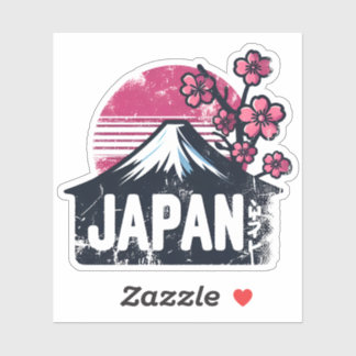 Japan Travel Sticker Design mit Iconic-Sehenswürdi