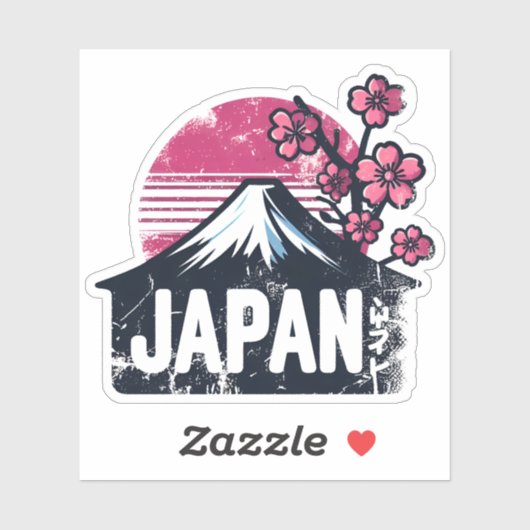 Japan Travel Sticker Design mit Iconic-Sehenswürdi (Blatt)