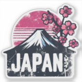Japan Travel Sticker Design mit Iconic-Sehenswürdi (Vorderseite)