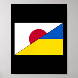 Japan Ukraine-Flagge Japanische Ukrainische Unters Poster