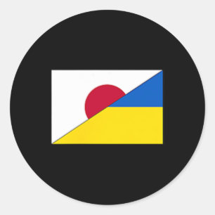 Japan Ukraine-Flagge Japanische Ukrainische Unters Runder Aufkleber