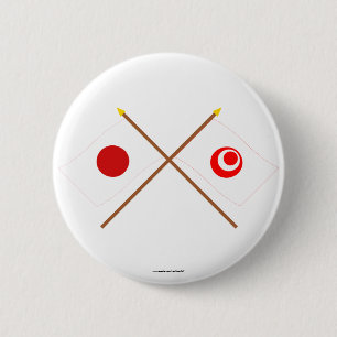 Japan und Okinawa gekreuzte Flaggen Button