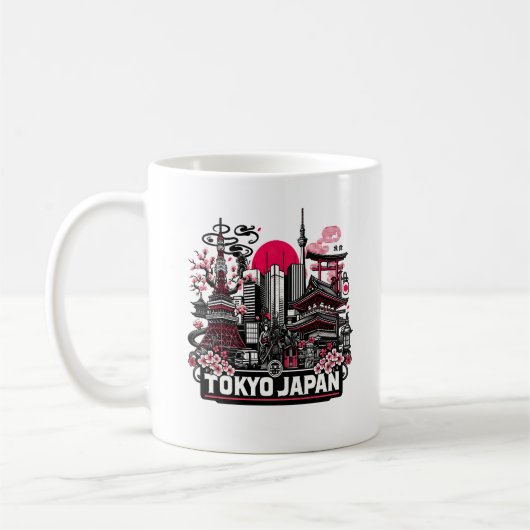 Japan Urlaub in Tokio Kaffeetasse (Links)