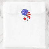 Japan USA Yinyang-Aufkleber Runder Aufkleber (Tasche)