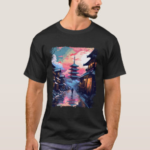 Japan Vaporwave Japanische Alpen Takayama Village T-Shirt
