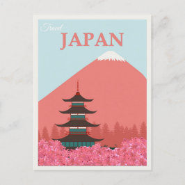 Japan Vintag Japanisches Mount Fuji Reiseplakat Postkarte