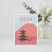 Japan Vintag Japanisches Mount Fuji Reiseplakat Postkarte (Stehend Vorderseite)