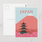 Japan Vintag Japanisches Mount Fuji Reiseplakat Postkarte (Vorne/Hinten)