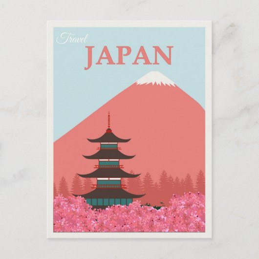 Japan Vintag Japanisches Mount Fuji Reiseplakat Postkarte (Vorderseite)