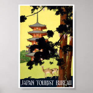 Japan Vintage Reiseplakat Restauriert Poster