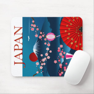 Japan Vintage Reiseposter l Mount Fuji Mousepad