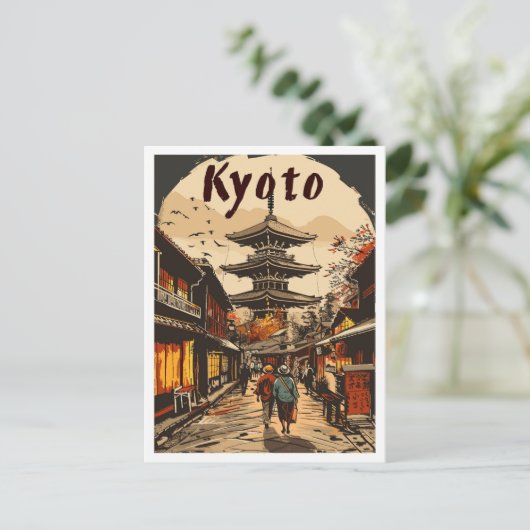 Japan Vintage Travel Illustration Postkarte (Stehend Vorderseite)