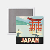 Japan Vintage Travel Magnet (Vorderseite/Rückseite)