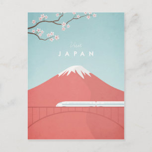Japan Vintage Travel Poster - Art Postkarte