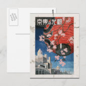 Japan Vintage Travel Poster Postkarte (Vorne/Hinten)