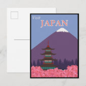 Japan Vintage Travel Poster Postkarte (Vorne/Hinten)
