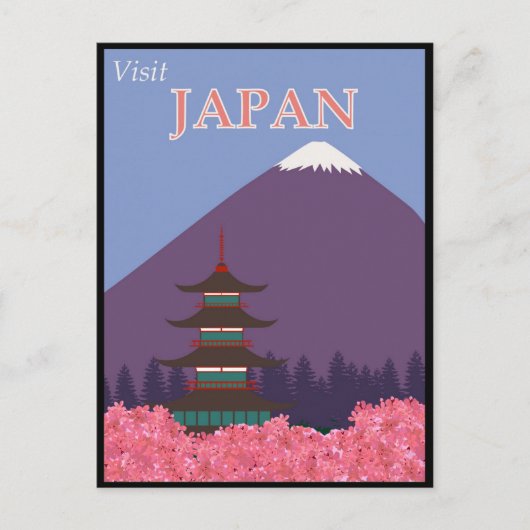 Japan Vintage Travel Poster Postkarte (Vorderseite)