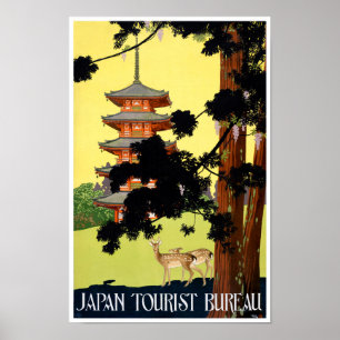 Japan Vintage Travel Poster wiederhergestellt