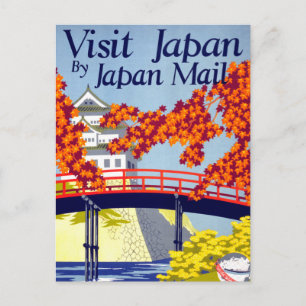 Japan Vintage Travel Poster wiederhergestellt Postkarte