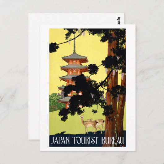 Japan Vintage Travel Poster wiederhergestellt Postkarte (Vorne/Hinten)
