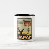 Japan Vintage Travel Zweifarbige Tasse (Mittel)