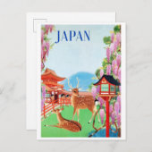Japan Vintages japanisches Reiseplakat Postkarte (Vorne/Hinten)