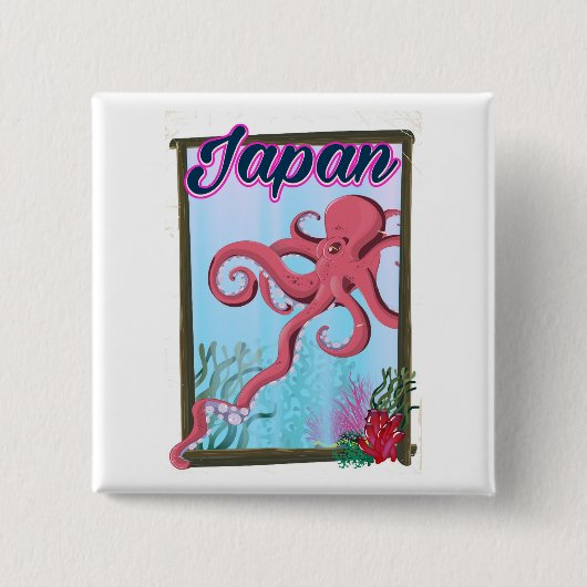 Japan Vintages Reiseplakat Button (Vorderseite)