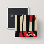 Japan Vintages Waldfahrplakat. Button (Vorne & Hinten)
