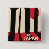 Japan Vintages Waldfahrplakat. Button (Vorderseite)