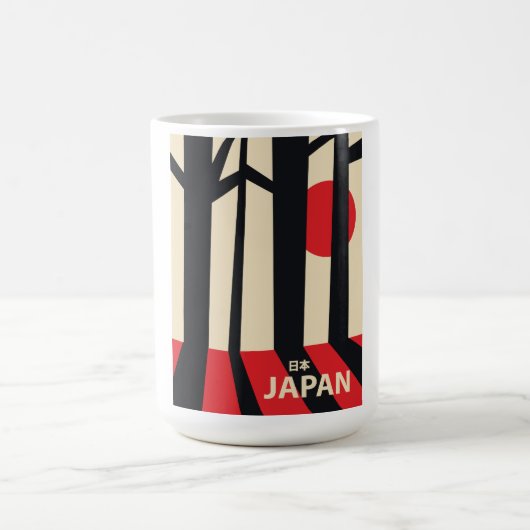 Japan Vintages Waldfahrplakat. Kaffeetasse (Mittel)