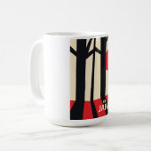 Japan Vintages Waldfahrplakat. Kaffeetasse (Vorderseite Links)