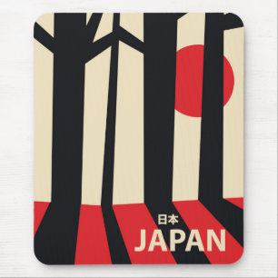 Japan Vintages Waldfahrplakat. Mousepad