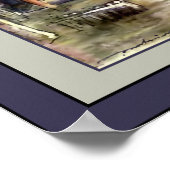 Japan Wasserfarbe ~ "Ein ruhiger Wasserweg" ~ 1901 Poster (Ecke)