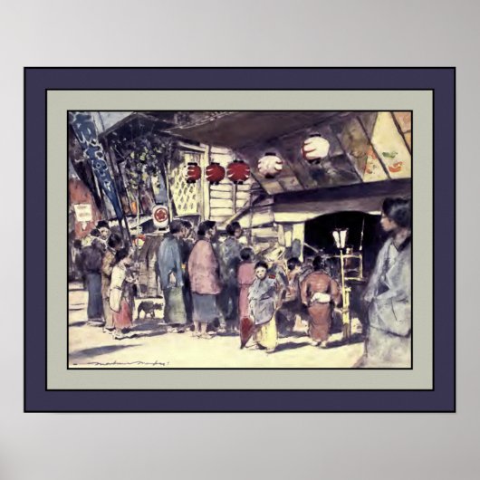 Japan Wasserfarbe ~ "The Bill of The Play" ~ 1901  Poster (Vorne)