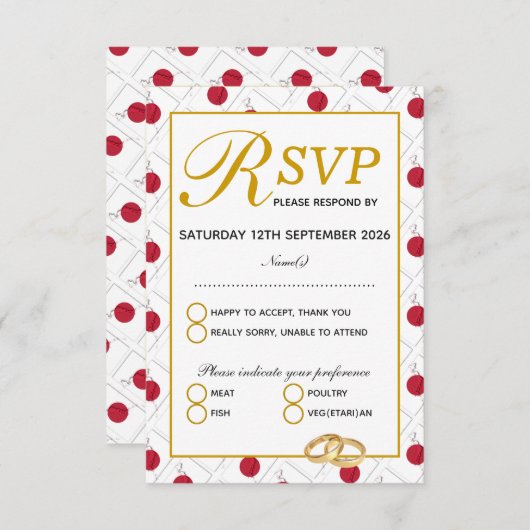 JAPAN Wedding Celebration UAWG Response Card RSVP Karte (Vorne/Hinten)