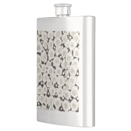 Japan Weiße Blume Blumengarten Flachmann (Links)