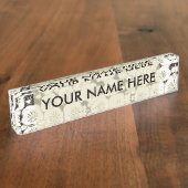 Japan Weiße Blume Blumengarten Namensplakette (Seite)