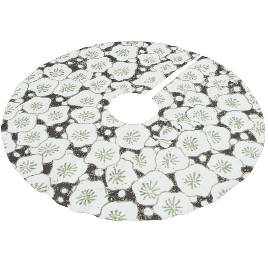 Japan Weiße Blume Blumengarten Polyester Weihnachtsbaumdecke (Schrägansicht)