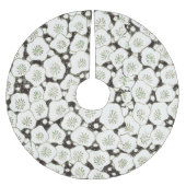 Japan Weiße Blume Blumengarten Polyester Weihnachtsbaumdecke (Vorderseite)