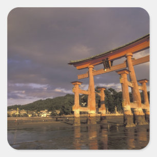 Japan, Western Honshu, Miya, Jima Island, Quadratischer Aufkleber