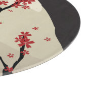 Japan with Mountain Moon and Maple Tree Graphic Schneidebrett (Ecke)