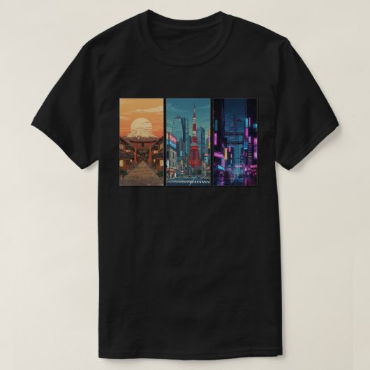 Japan-Zeitstrahl-Triptychon T-Shirt (Design vorne)