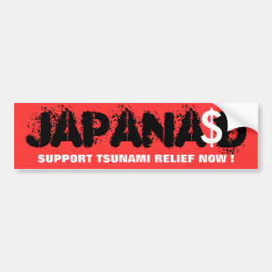 JAPANAID UNTERSTÜTZUNG TSUNAMI RELIEF JETZT ! AUTOAUFKLEBER